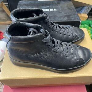rag & bone New York Men's Black Leather High-Top Sneakers